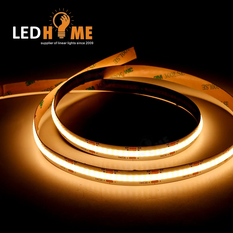 COB CCT bicolor  tunable white led strip DC12V DC24V Cuttable Indoor Lighting Flexible COB LED Strip Light
