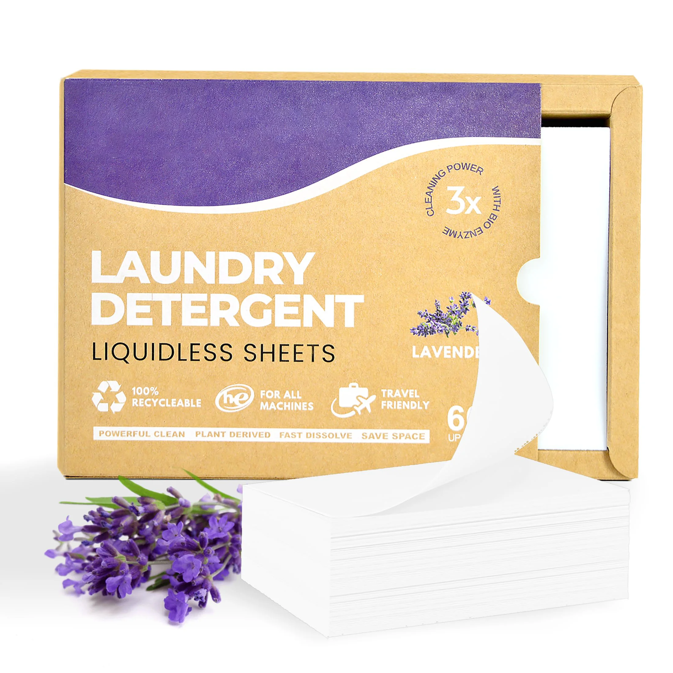 New on Sale Enzyme Lavender Plant Travel Eco-Friendly Laundry Strips Washing Powder Laundry Cleaning Liquid