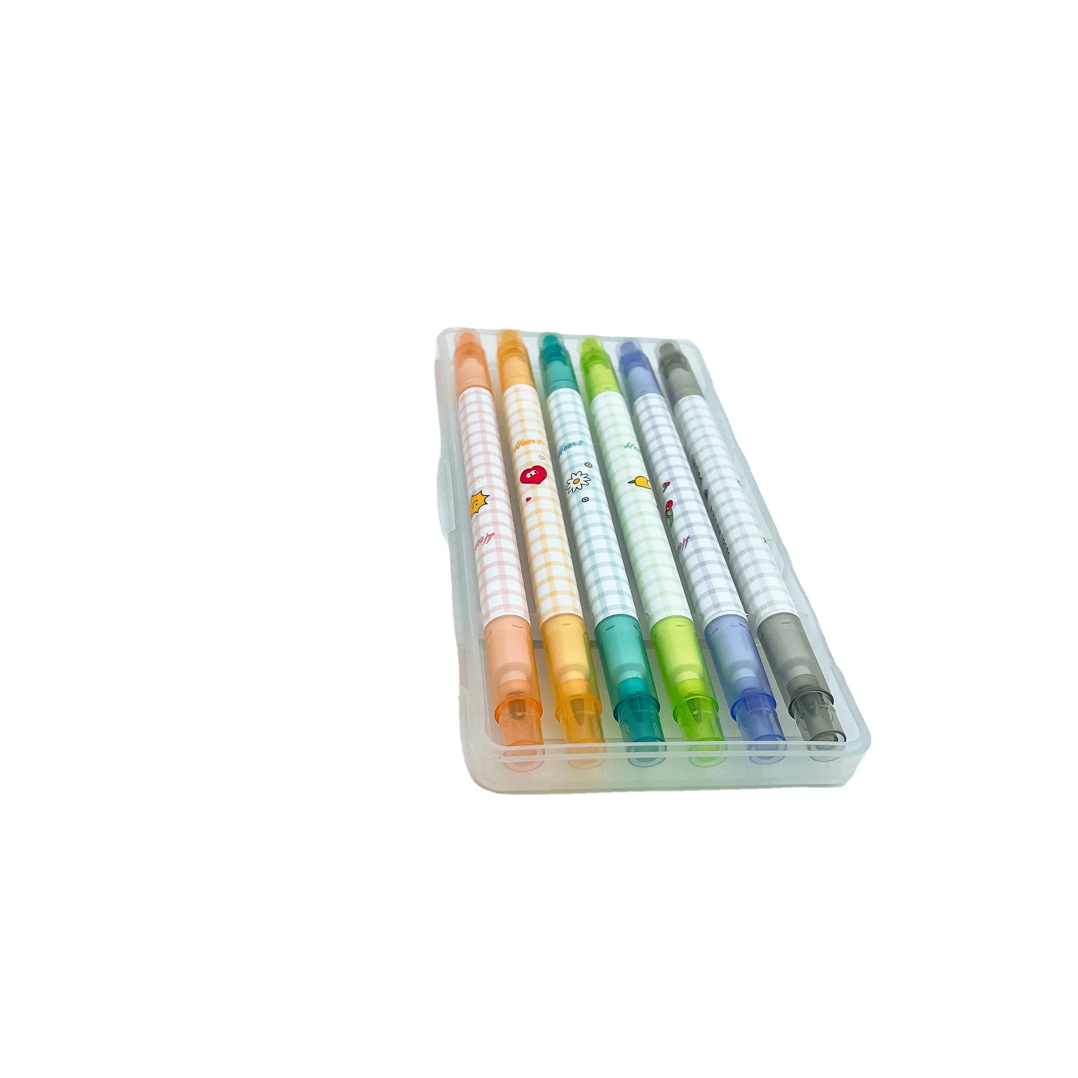 Double head marker pen fancy fluorescent pen