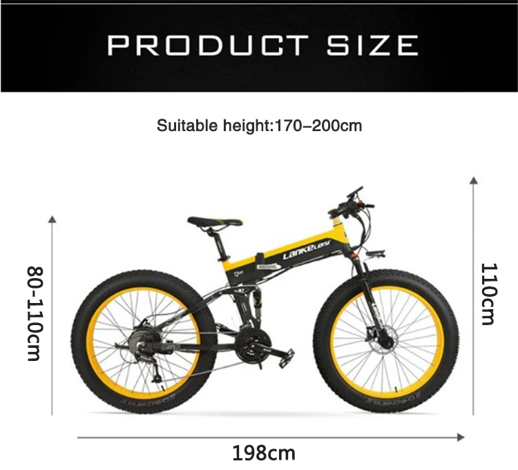 
LANKELEISI T750PLUS 26-inch foldable electric bike 1000W 48V 14.5AH lithium battery, aluminum alloy frame, hydraulic disc brake 
