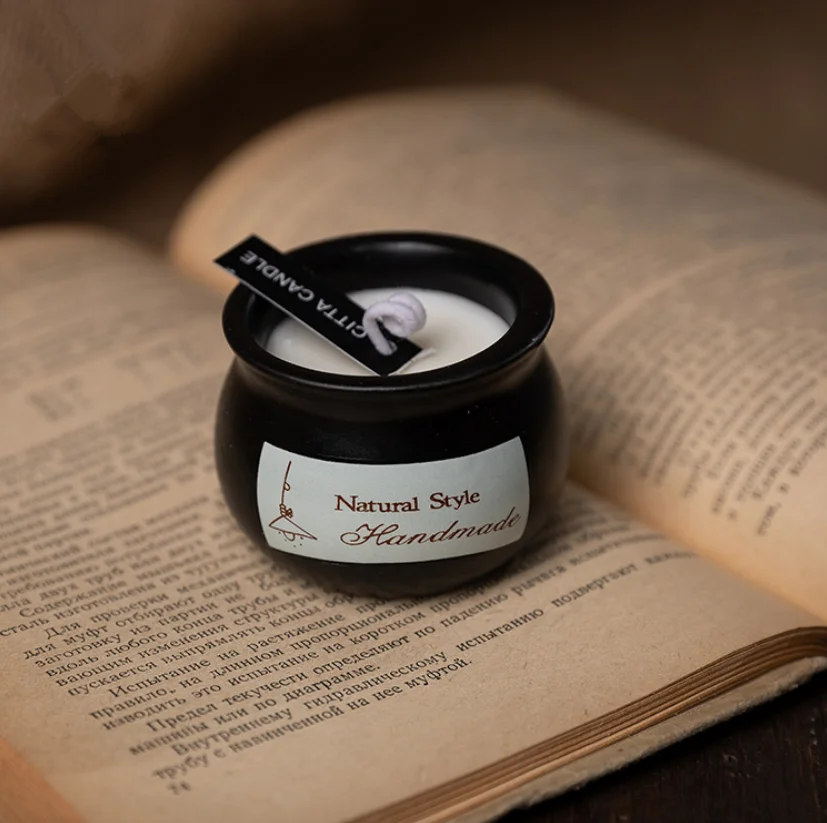 Wholesale Customized Black Ceramic Candle Jars Scented Candle