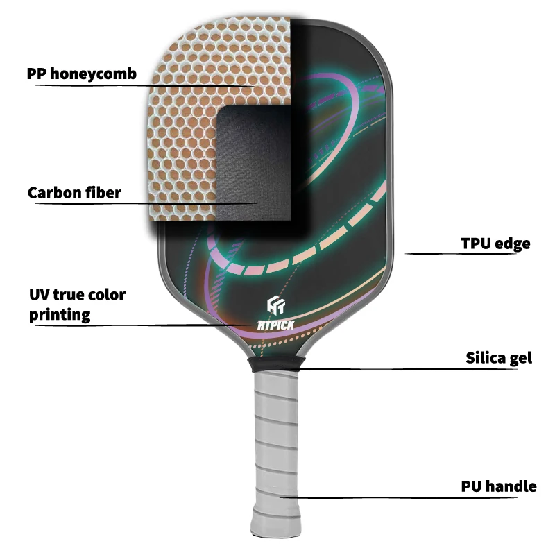 Ttpick текстурированный T700 из углеродного волокна pickleball paddle на заказ pp сотовый сердечник или kevlarcore Aramid весло