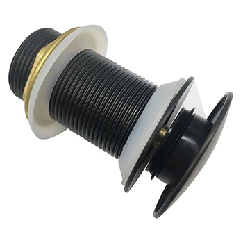 ND519 Gun Black PVD  Glass Basin Drainer, Watermark Brass Mushroom Gun Metal PVD  Drainer Bathroom waste Pop up waste Push Up