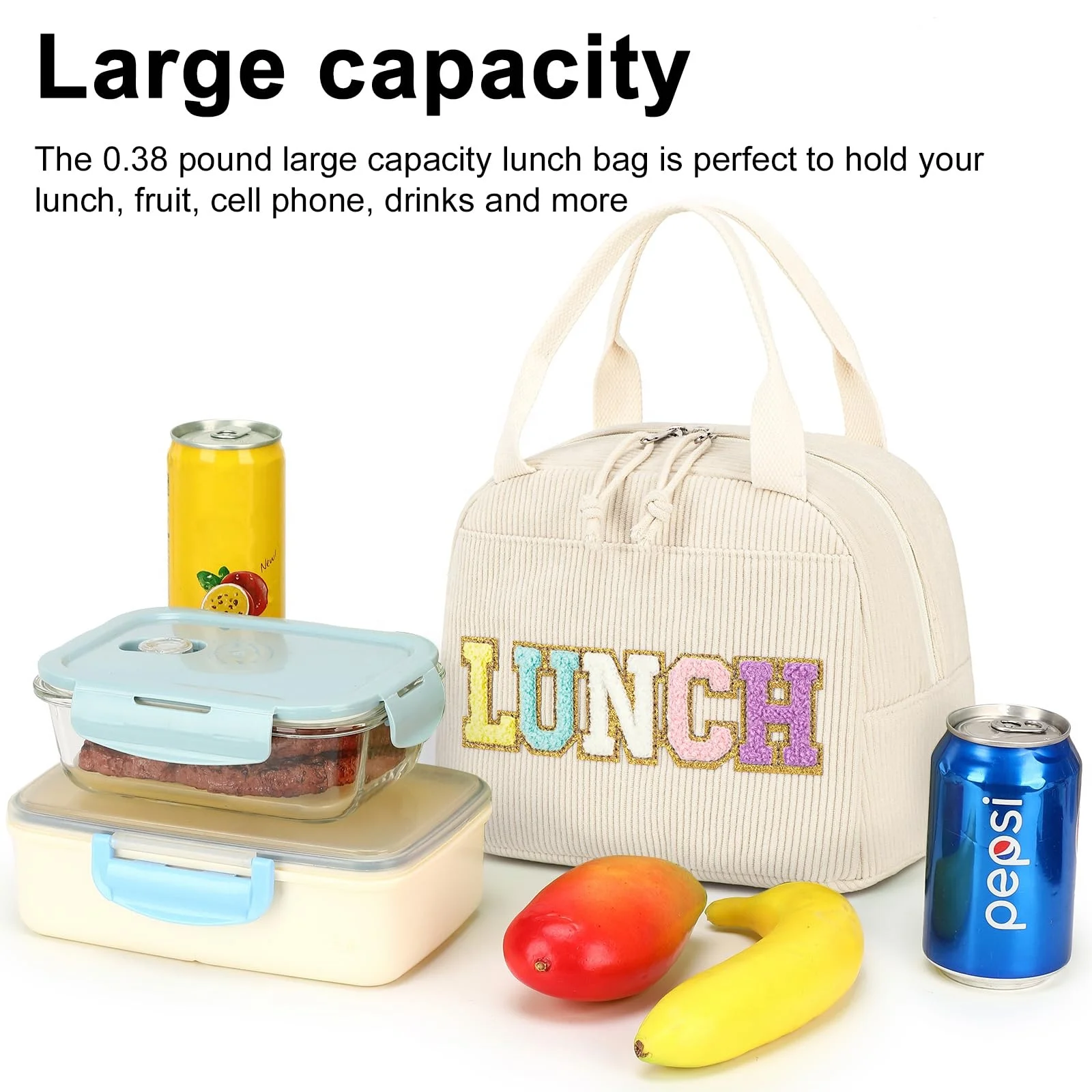 Custom Logo Lunch Tote Bags Reusable Insulated Lunch Box Large Capacity Reusable Insulated Cooler for Work Picnic
