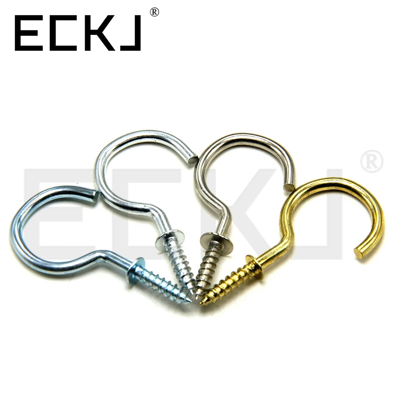 ECKJ WenZhou Factory Direct Price copper screw hooks Brass hook cup screw Cup Hooks