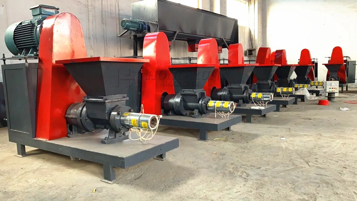 Charcoal Making Machine Biomass Briquette Machine Wood Sawdust Rods Extuder Saw Dust Briquette Machine