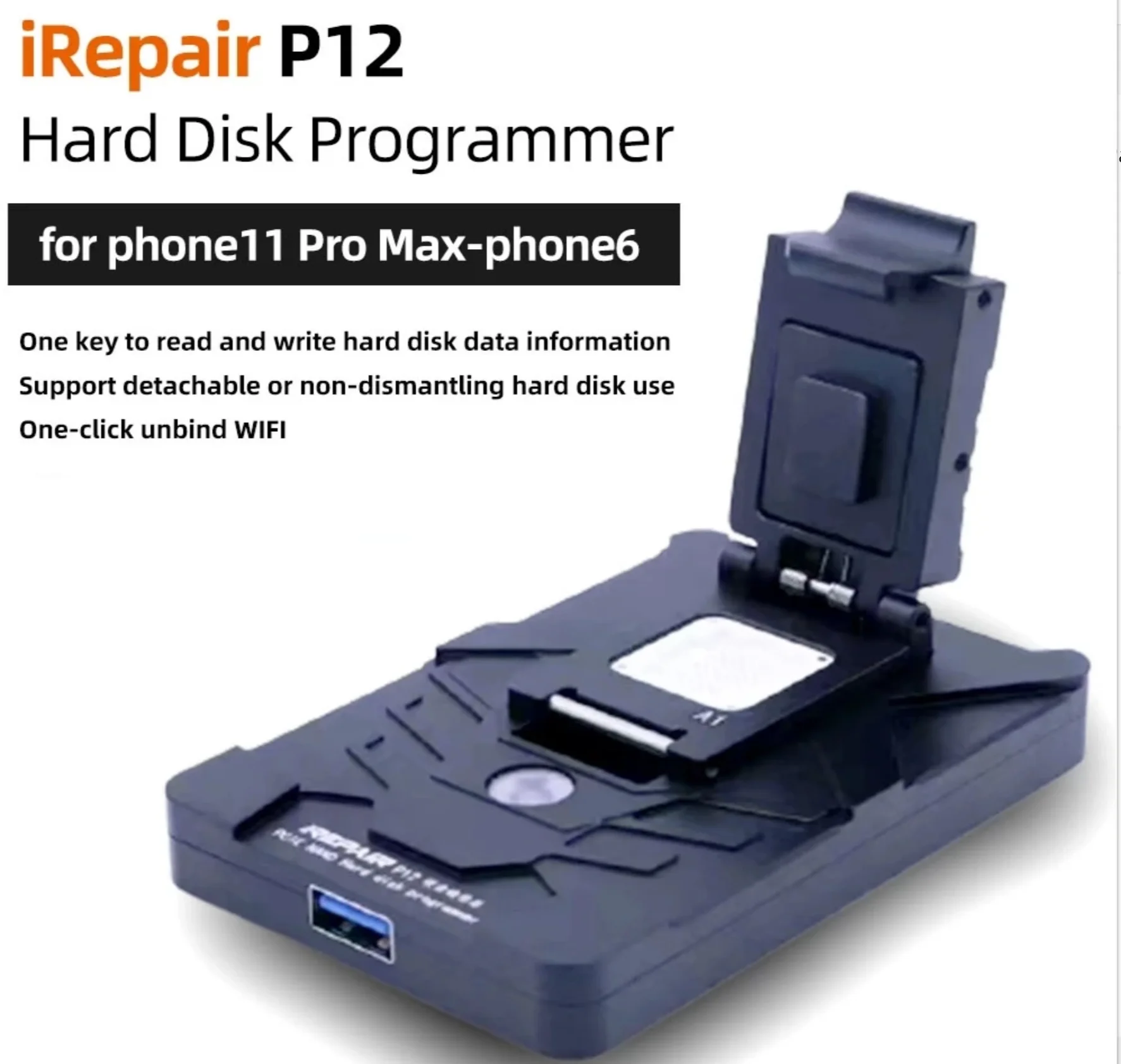 Mijing iRepair P12 BGA110 PCIE PCI-E NAND Hard Disk DFU Programmer for iPad for iPhone 8-11Promax Read Write One Key Purple Tool