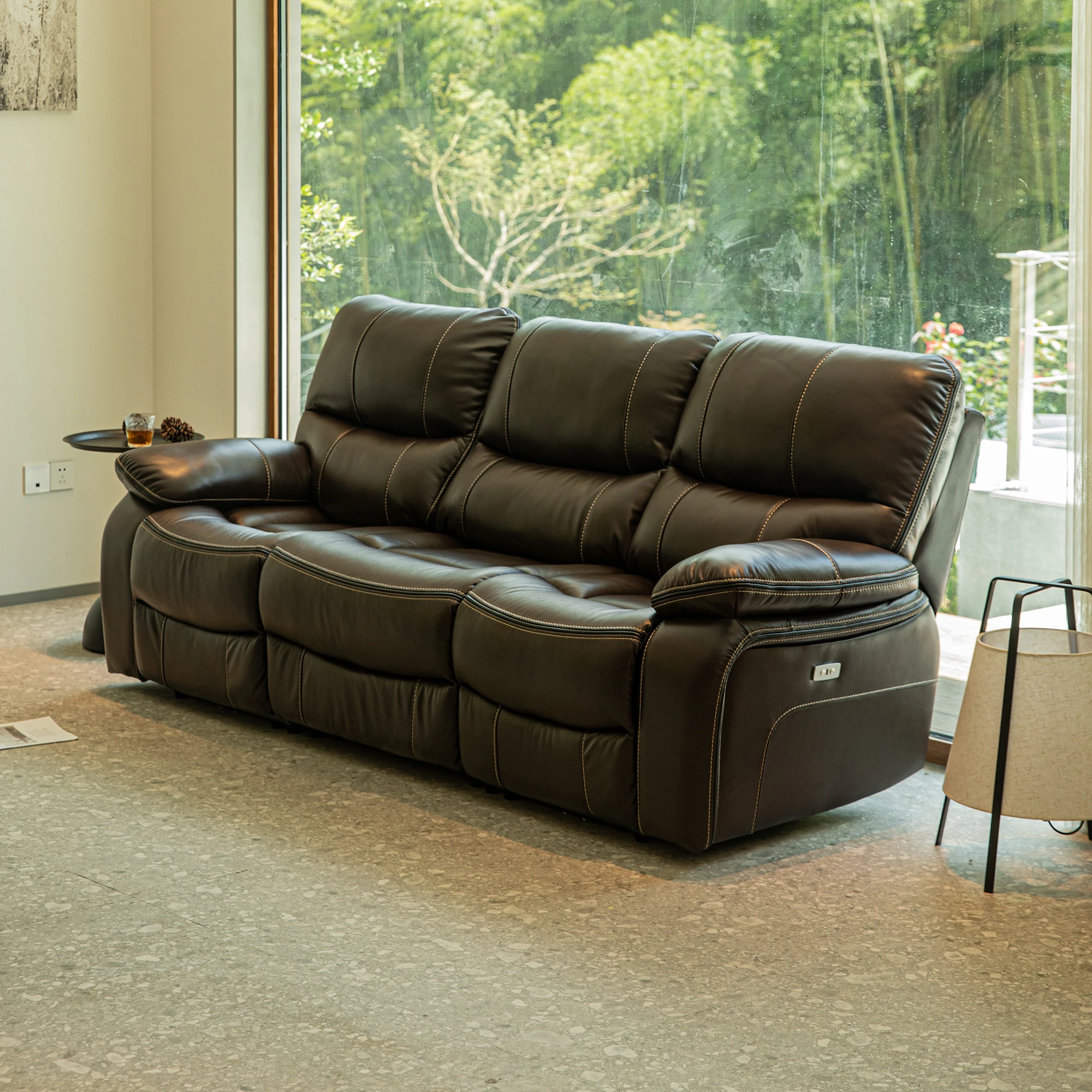 SANS Odm Oem l High Quality Pu Leather Power Manual Recliner Leather Power Recliner Sofa Sets 3 2 1