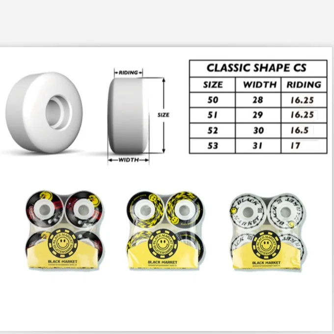 China Manufacture H Or C Shape White Custom Blank Street Skateboard Skate Board Wheels