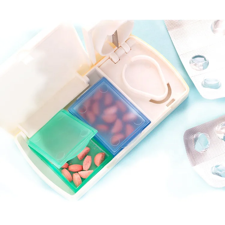 
Custom Promotional Medical Store Pharmacy Gifts Sliding Cap Tablet Case Plastic Pill Box With Cutter  (60455264153)