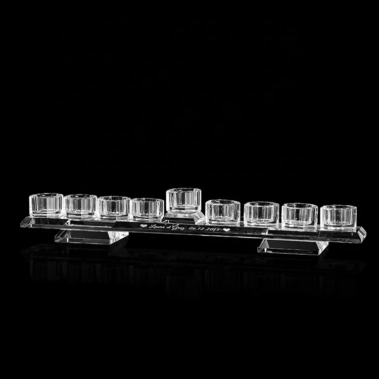 MH-Z207 Crystal Menorah candle holder crystal Chanukah Hanukkah candelabra