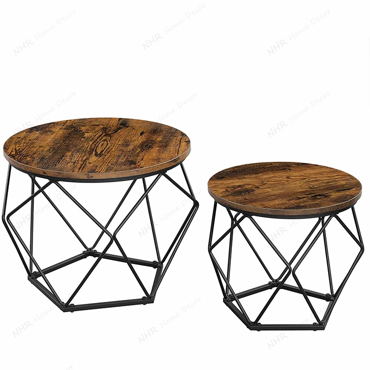 Gift Ideas Elegant Style Wooden Coffee Table Round