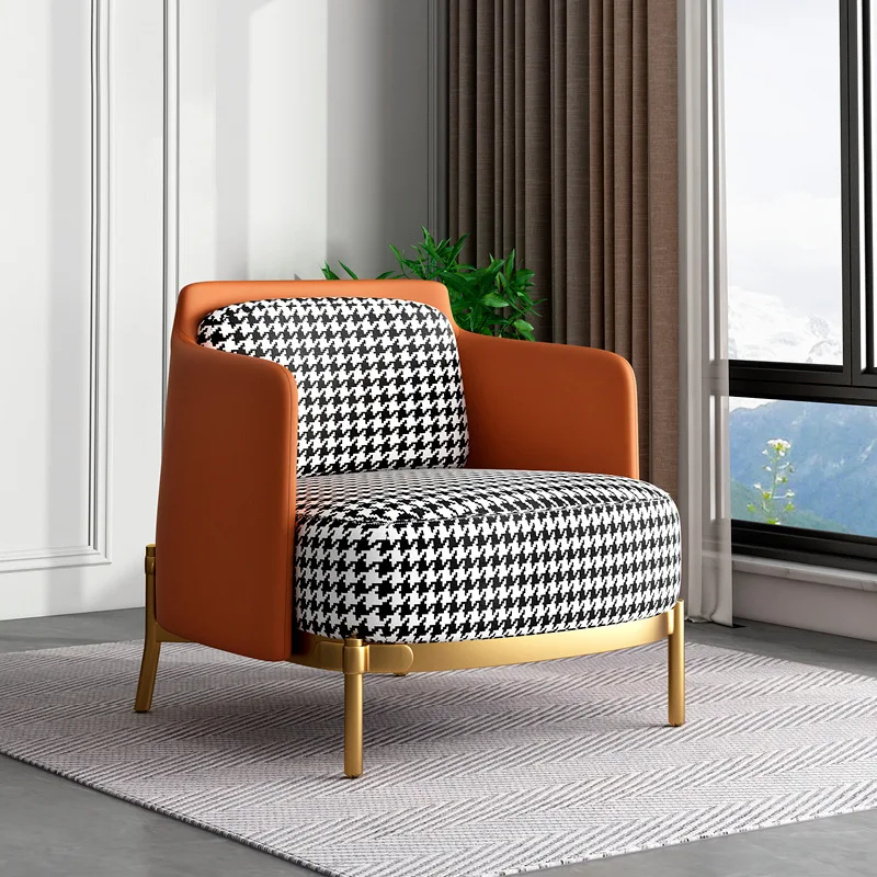 Современный дизайн винтажный роскошный хромированный диван-стул для отдыха с акцентом на гусиные лапки