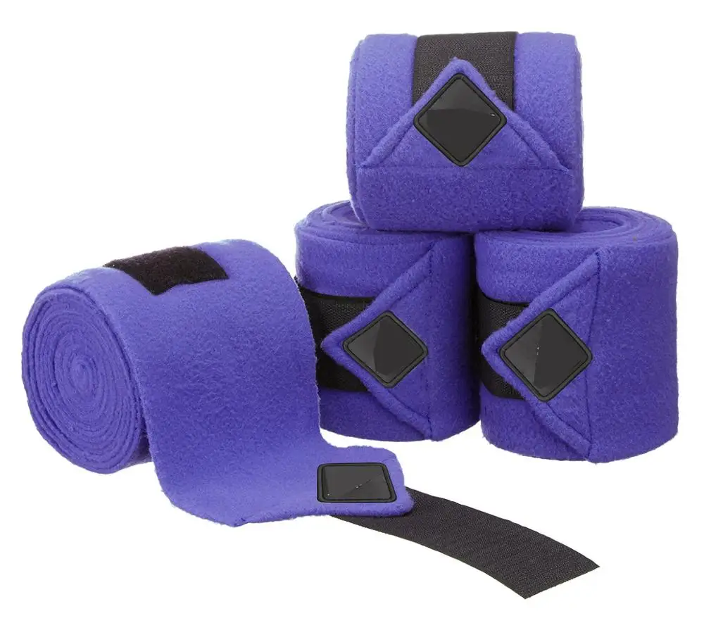 Cheap Equestrian Fleece horse bandage 4pcs/set with rubber logo