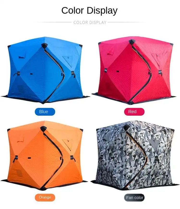 Insulated Pop-Up Ice Fishing Tent Mobile Cube Design for Outdoor Use Mobile pop-up ice fishing tent