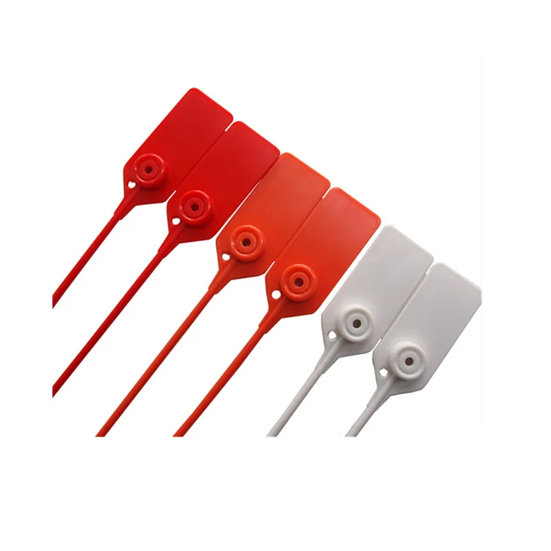 Hot Sale   Customized size One-time self-blocking wire cable seals Label cable ties security plastic seal lock