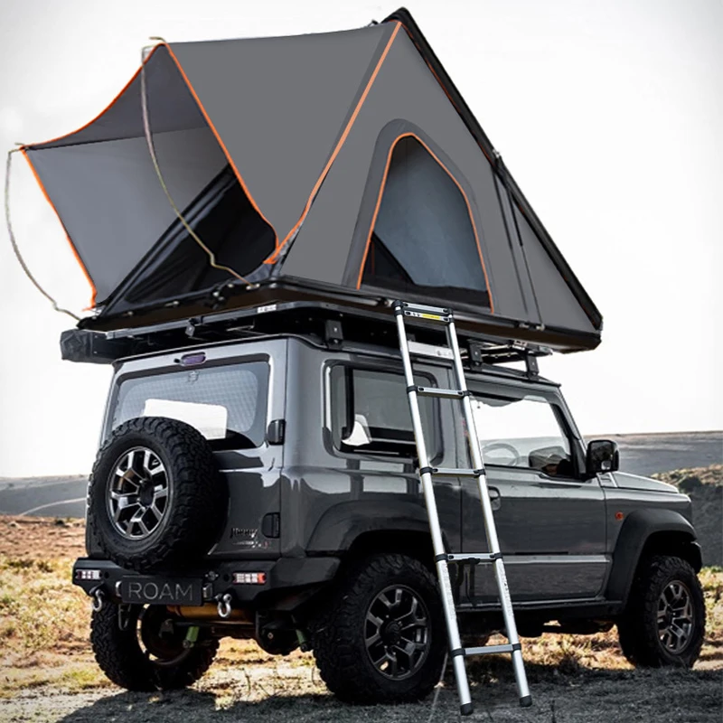 Camping Aluminum Rooftop Tent Car Triangle Hard shell Roof Top Tent For Outdoor Camping Hiking Top Roof Car Tent 4 Person