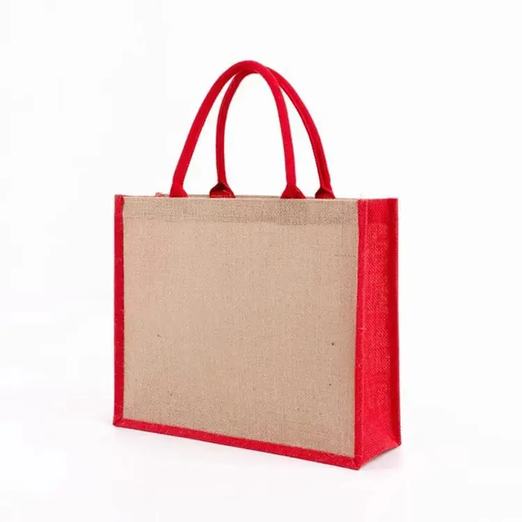 wholesale jute burlap bag jute bag tote Customized Color Large Size Shopping Bag