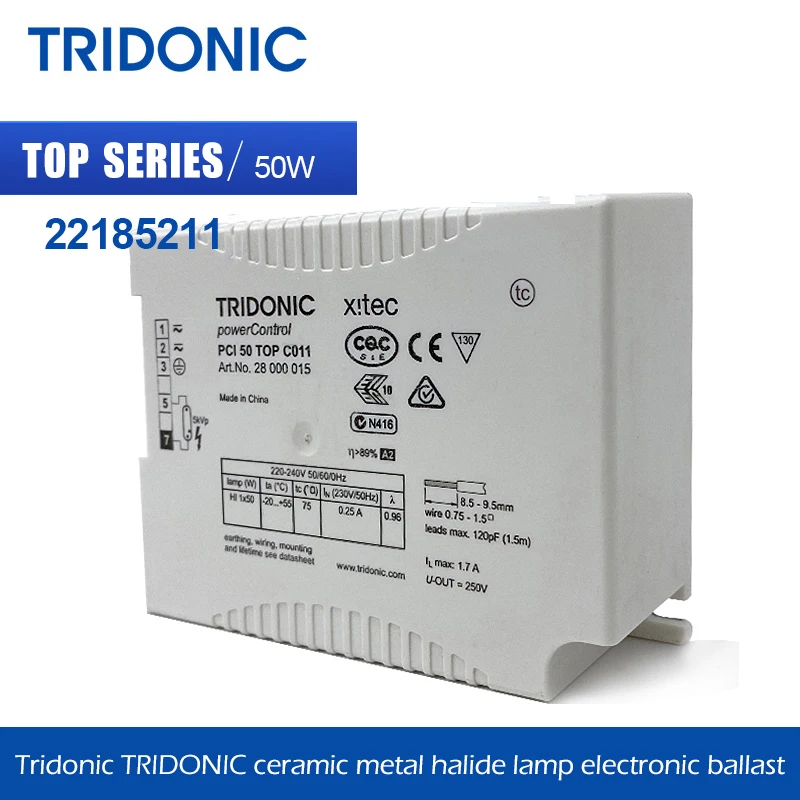 Tridonic 220V PCI 50 TOP C011 50w Electronic Ballast for quartz lamp Ceramic Metal Halide Lamp  high-intensity discharge lamps