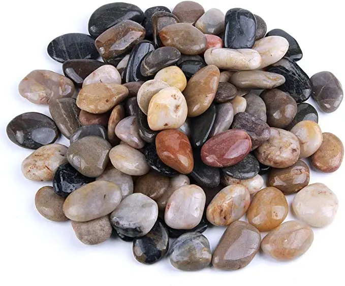 Natural Polished Mixed Color Pebbles Small Decorative River Rock Gravel For Planters Plants Garden Landscaping