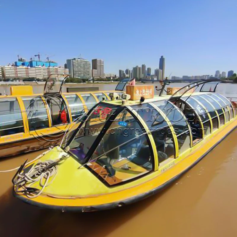 Customized FRP Ferry Boat 50 Persons  Water Taxi Bus Boat Sightseeing Water Bus For Sale