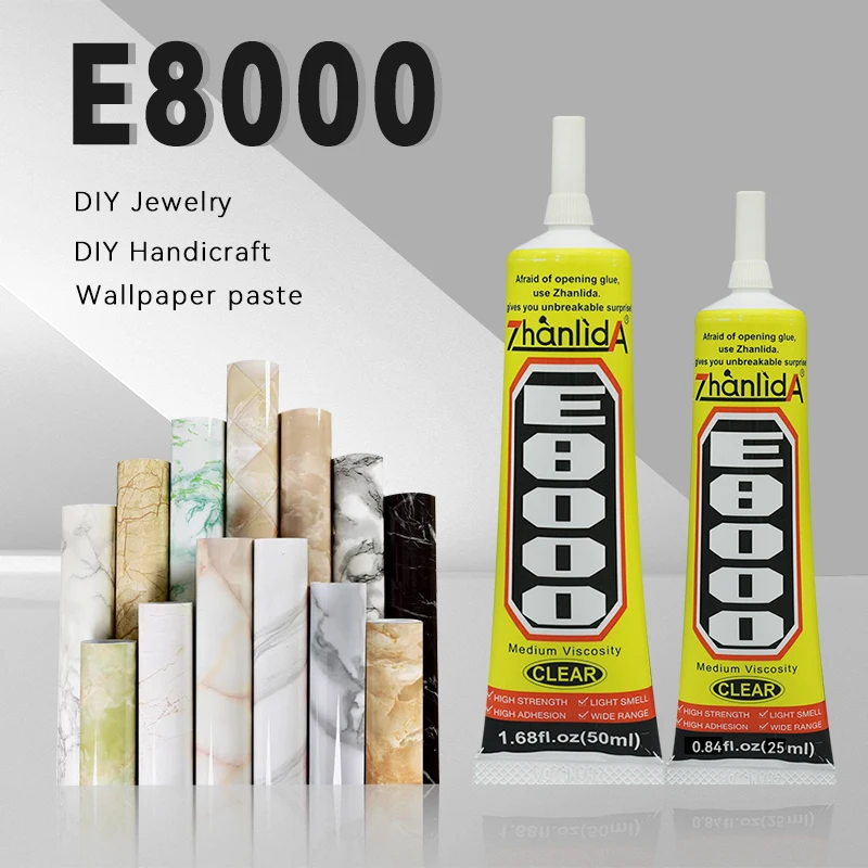 Zhanlida E8000 50ml Jewelry Rhinestone Glue Mobile Phone Repair Sticky Ceramic Acrylic Crystal Multi-purpose Glue E8000 Clear