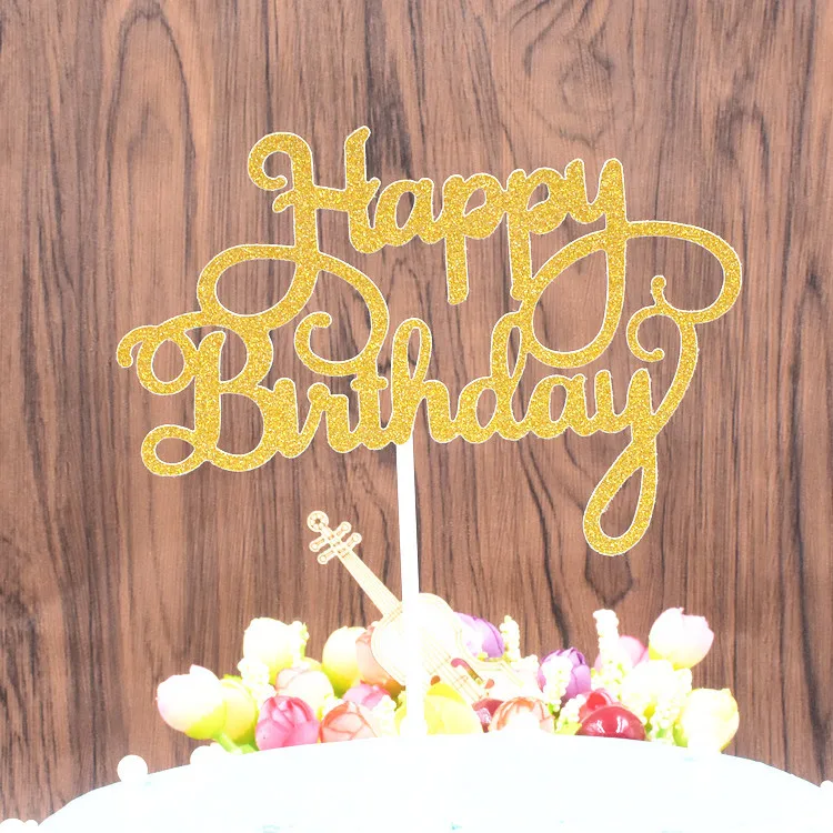 
New birthday party decoration cake baking tools happy birthday cake topper 