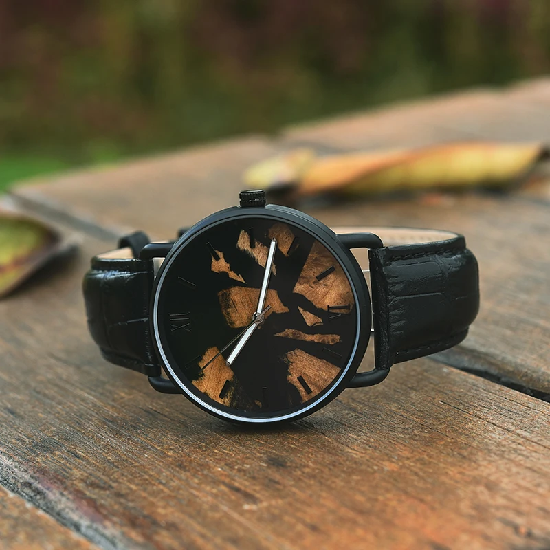 Personalized Trend Fast Delivery Low Moq Dropshipping Leather Strap Customized Low Order Design Your Own Watch Wood Watch