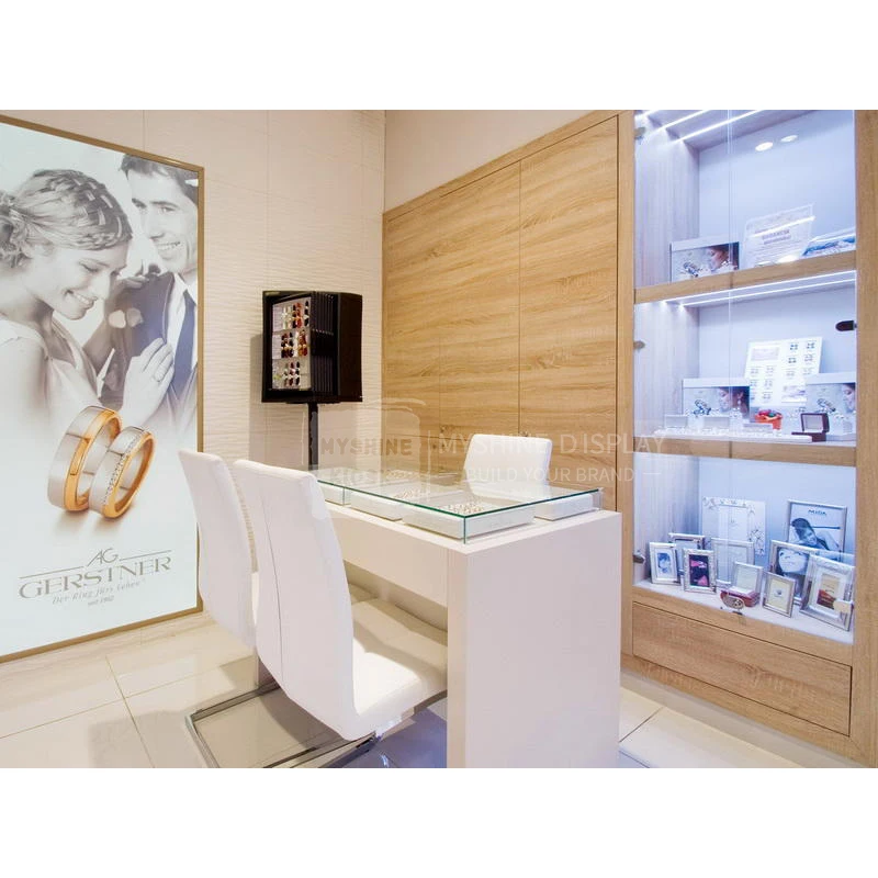 Myshine  Jewelry Shop Interior Decoration Boutique Display Cabinet Simple Jewellery Shop Counter Design Images