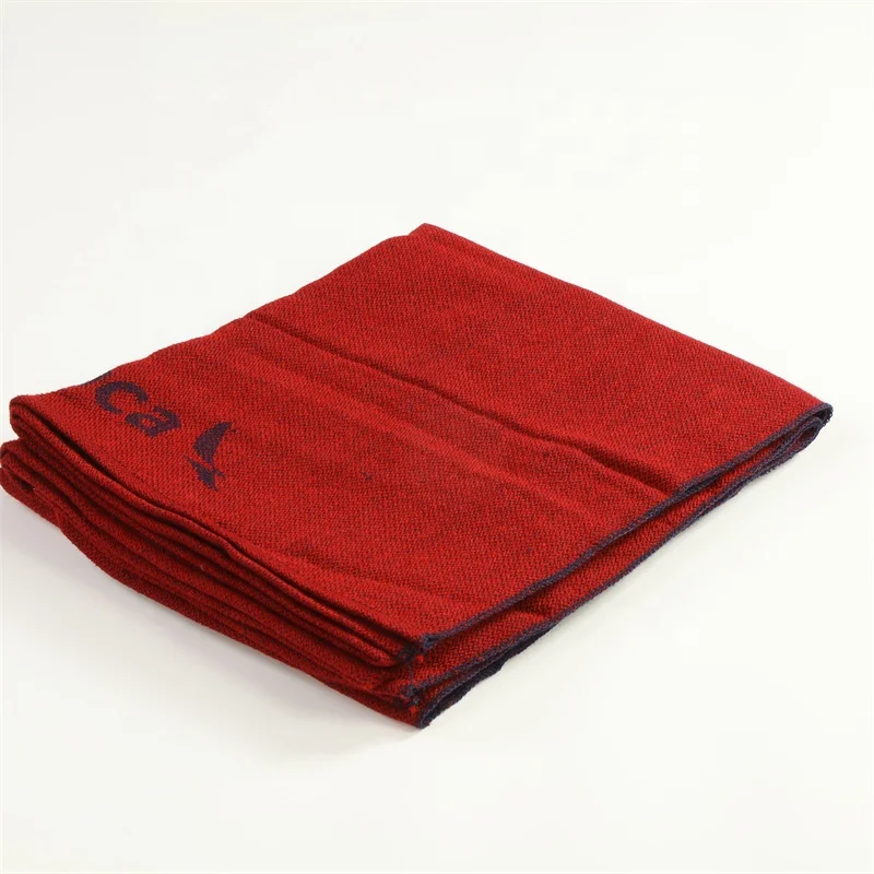 RPET red modacrylic jacquard custom woven  weighted blanket custom large