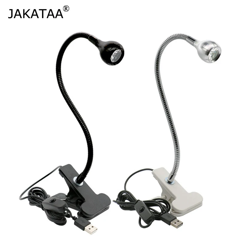  JAKATAA оптовая продажа USB Перезаряжаемый светодиодный ночник зажим для гибкого чтения настольная Светодиодная