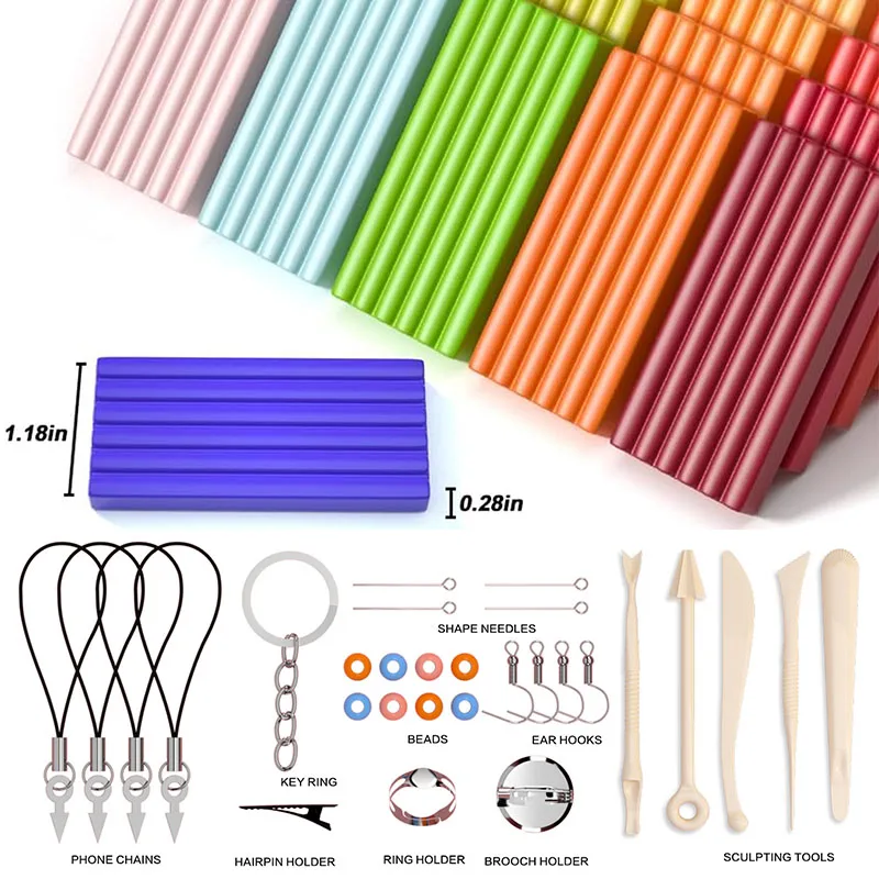 Meihui Polymer Clay 50 Colors 20g Modeling Clay Kit DIY Oven Bake Clay with Sculpting Tools Accessories Storage Box