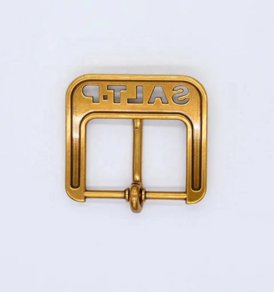 Custom Hollow Logo Old Gold Color Metal Zinc Alloy Belt Buckle For Men