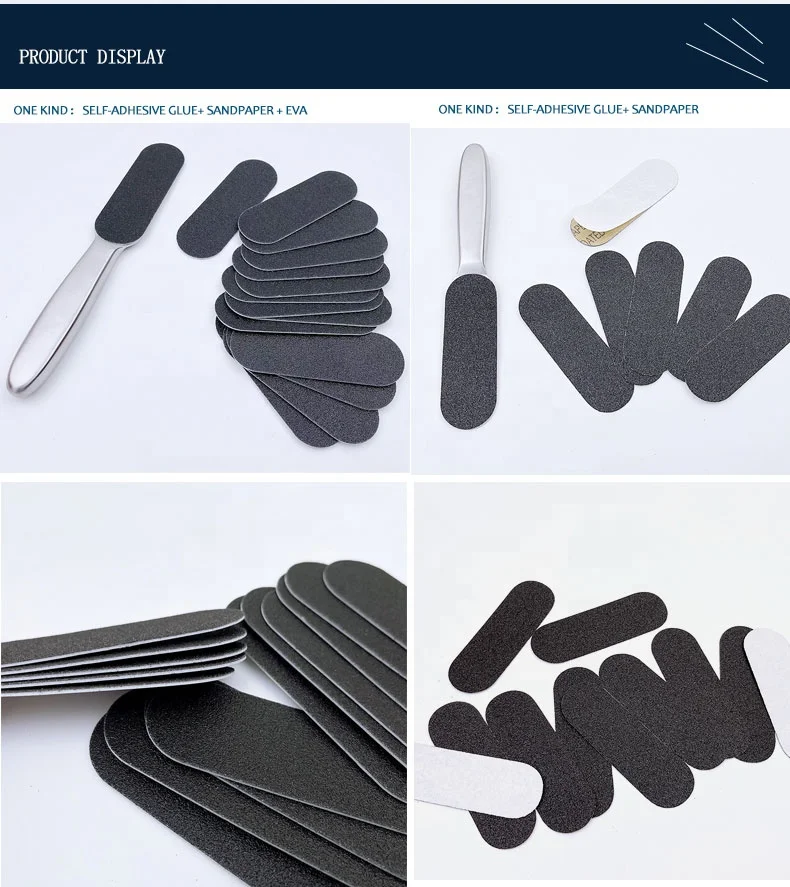 Refilling replacement pad black remove self adhesive sandpaper  for metal stainless steel foot file removable base
