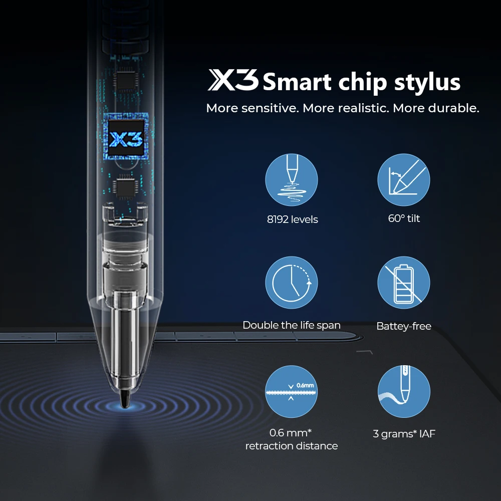 XP-PEN Artist 10 (2nd Gen)  X3 Smart Chip Digital Pen Display Design Drawing Graphic Tablet With Screen