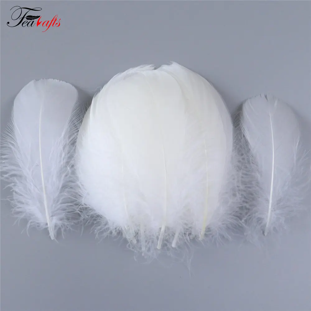 Natural 8-12cm Orange Soft Goose Feathers white goose biot Artificial Feathers For Earring Crafts Carnival Costumes Wedding
