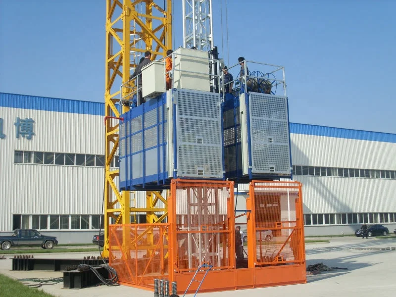 Double caged lift hoist single cage construction elevator construction material hoist Mast lift