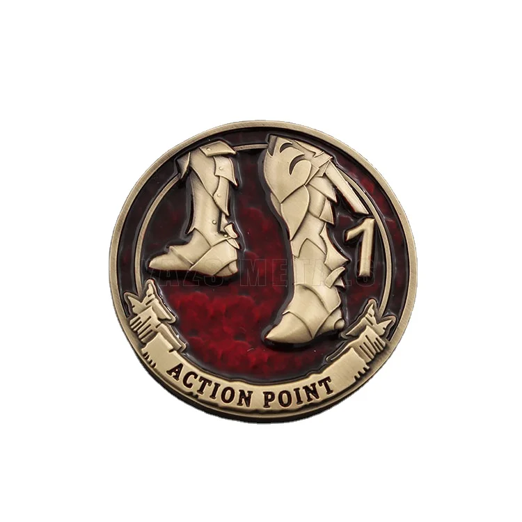 2023 Shenzhen YAZS Metals Factory  customs Zinc Alloy Copper Metal Coin Antique gold silver bronze enamel semi-transparent coins