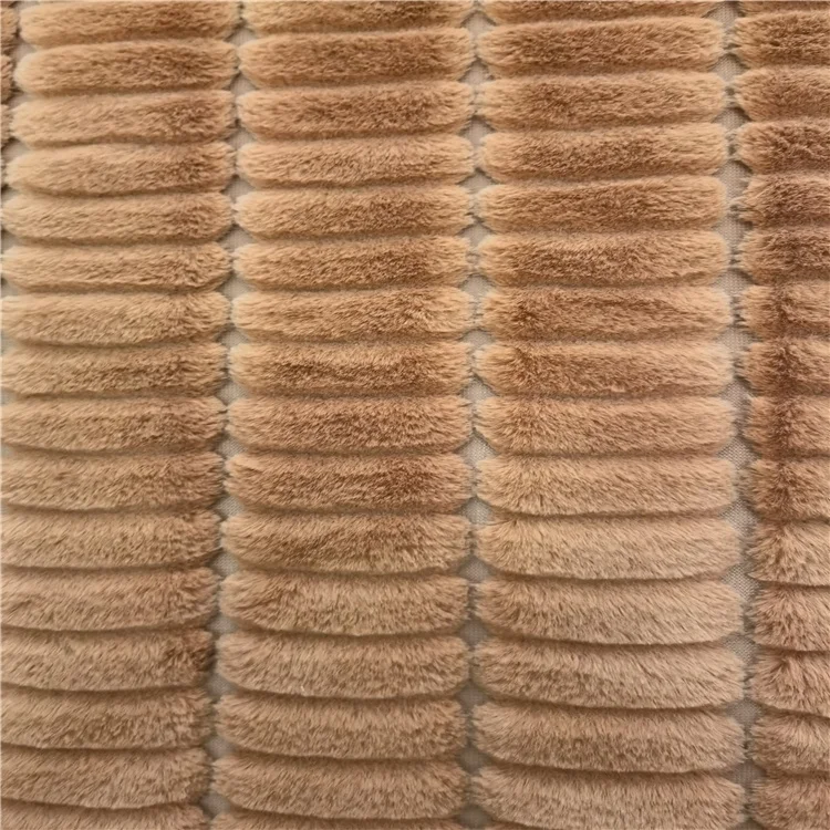 100% Poly New Jacquard Pv Plush Rabbit Velvet Fabric