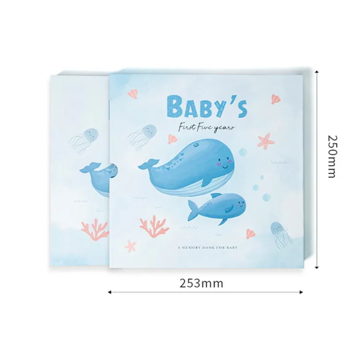Gender Neutral Baby Memory Book First 5 Years Pregnancy Gift Photo Album with Gift Box for Baby Shower
