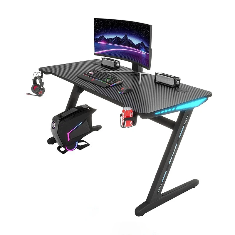 Wholesale Gaming Pc Desk Computer Racing Table With Rgb Led Lights Gaming Table For E-sports Gamer
