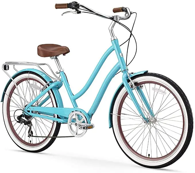 
Hybrid-Bicycles for women with pedaling hybrid cruiser bicycle The design of the solid color bicycle accords with ergonomics 