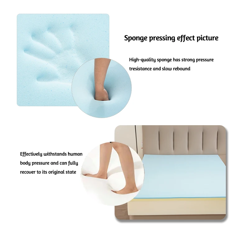 Fluffy Breathable Washable Nature Polyurethane Sponge Memory Foam Cooling Mattress Pad