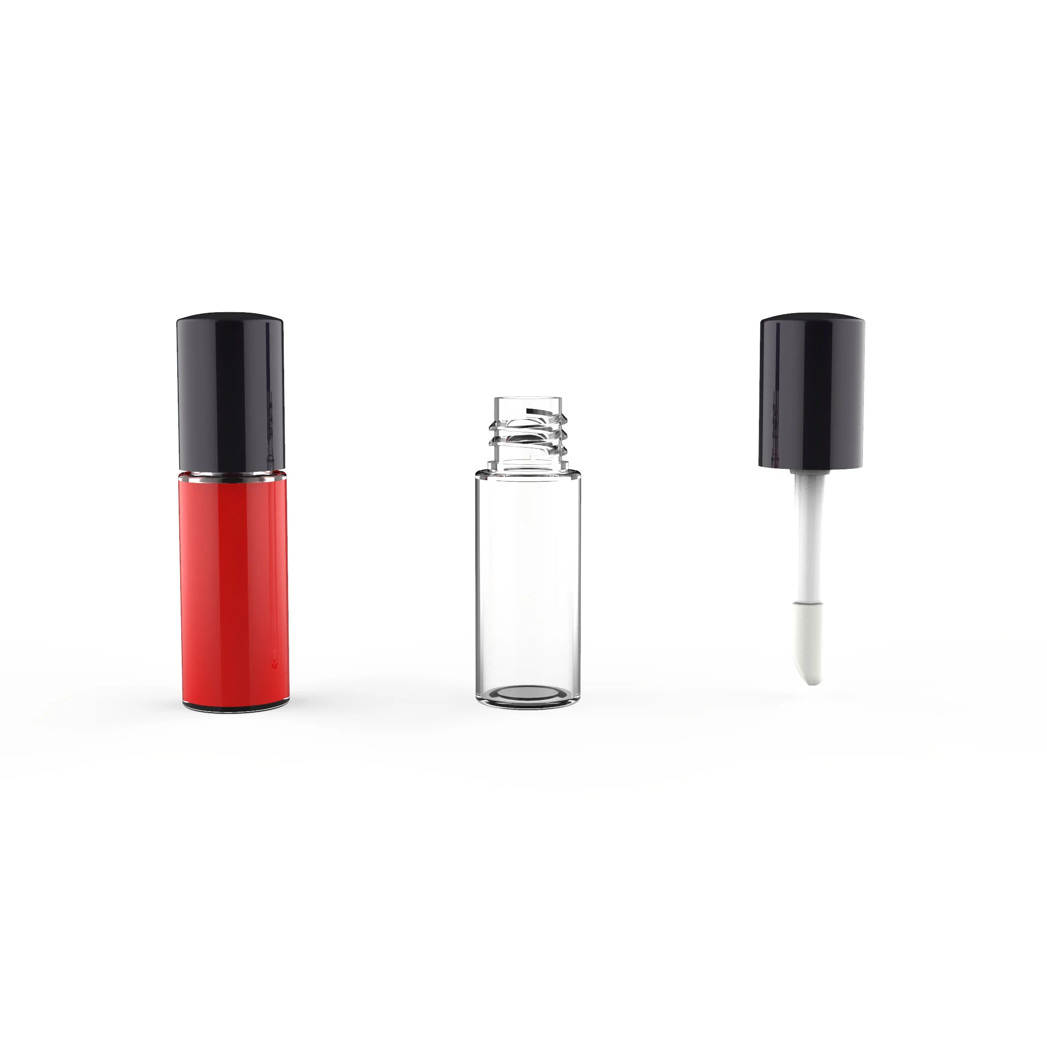 Round Plastic Lip Gloss Soft Tube Plastic Tube Packaging 3ml mini Drip transparent Plastic Lipgloss Cosmetic Tubes