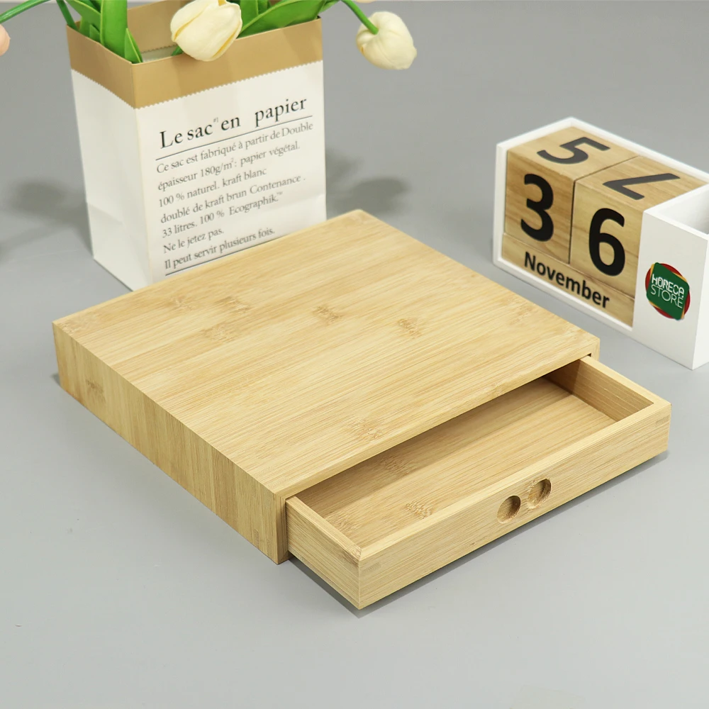 Custom Unfinished bamboo box Wholesale Rectangle Solid wood storage box Bamboo and wooden gift box