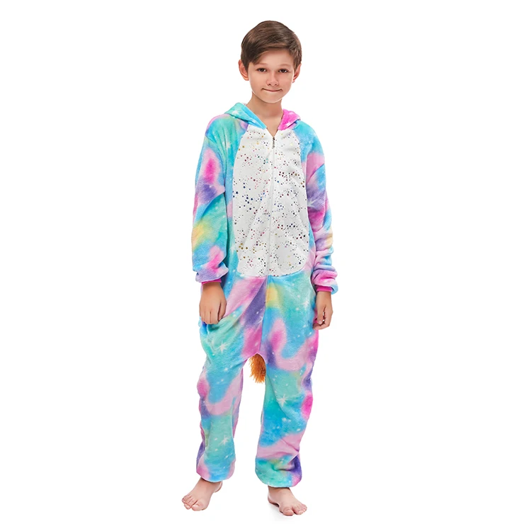 
Cheap unisex Girls Boys Winter Pajamas Unicorn Cartoon Animal Kids Sleepwear Jumpsuit Children onesie pyjamas 