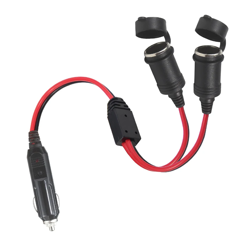 Design 2 Way Multi Male To Dual Female Car Cigarette Lighter Socket Plug