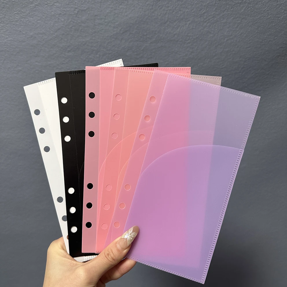 New Design Left Opening PP Waterproof Colorful Two Pocket Binder A6 Cash Envelope Cash Envelope Pockets Cash Envelope Wallet