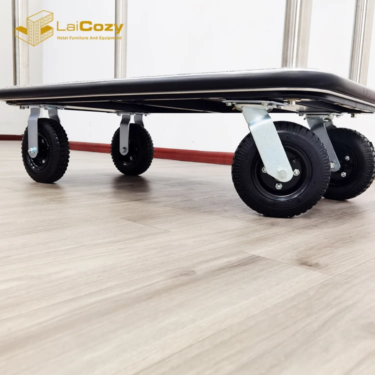 Hotel Stainless Steel Bellmans Cart hotel Luggage Cart wheels