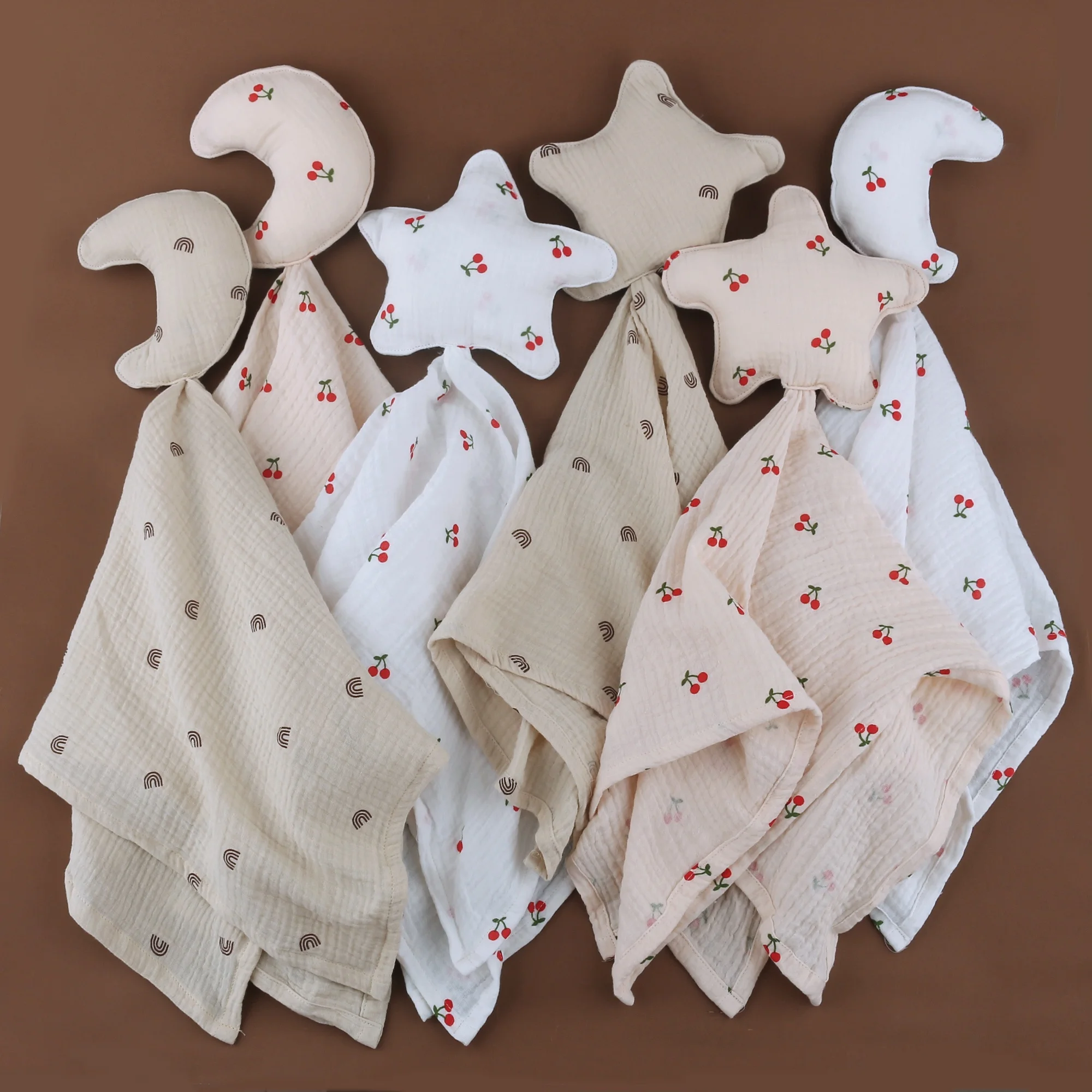 Star Pattern Baby Cozy Toy Baby Muslin Security Blanket Newborn Baby Gift